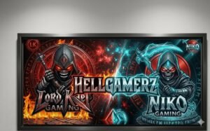 HellGamerz banner in Float metallic frame