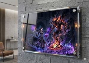 lyra the damned and the ember god acrylic panel