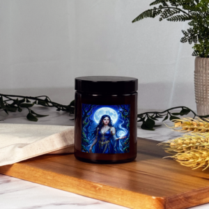Lunis's glow. peach scented candle