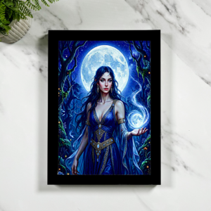 Portrait Framed Art Print Lunis the Moon Goddess