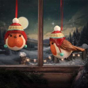 Robin Winter Bobble Hanging Ornament