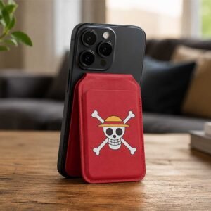 One Piece Luffy Jolly Roger Magsafe Card Holder (Red) 10.2cm