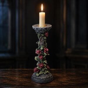 Scarlet Rose Candlestick 20.4cm